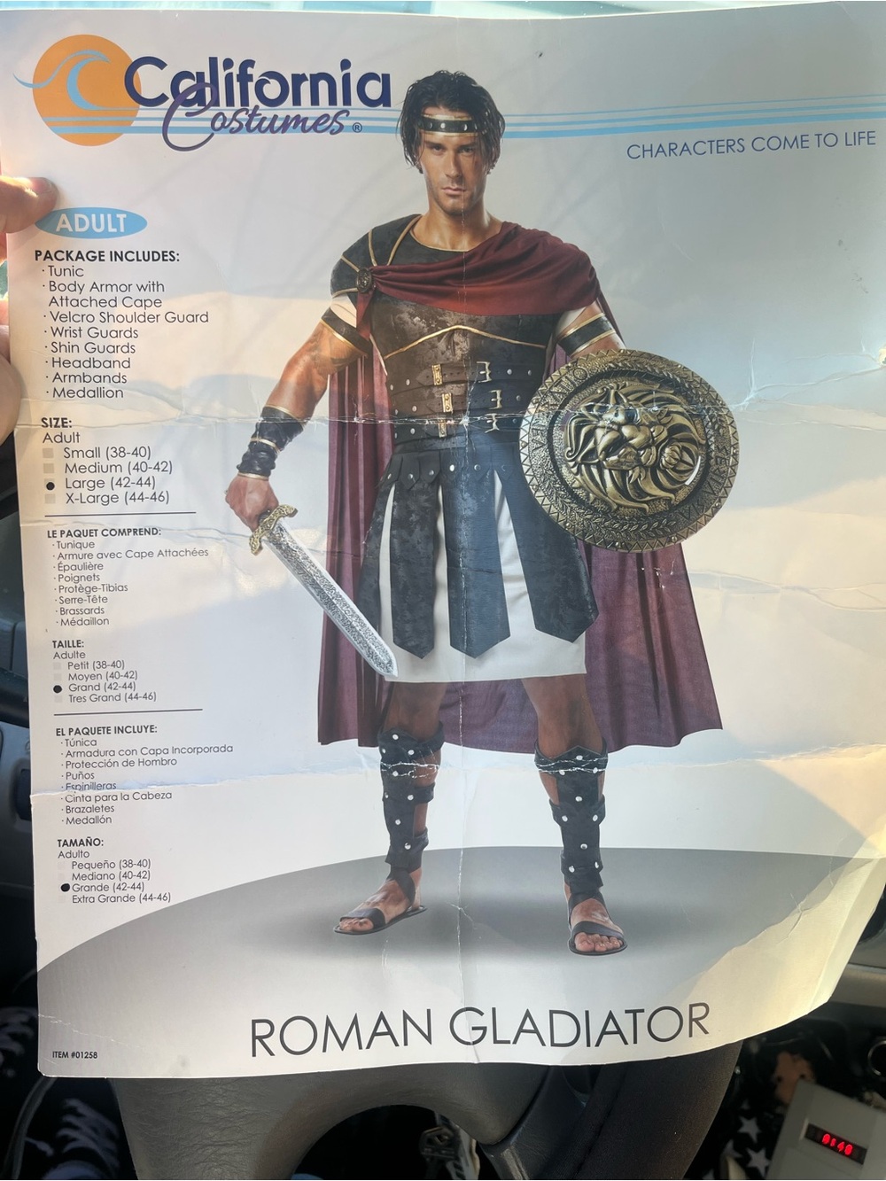 California Costumes Roman Gladiator Costume - Red and Gold Accents